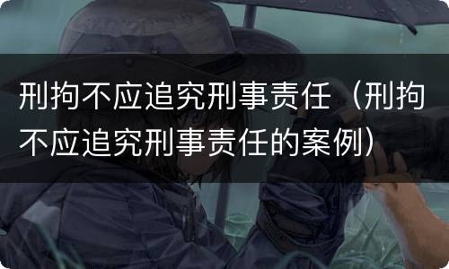 刑拘不应追究刑事责任（刑拘不应追究刑事责任的案例）