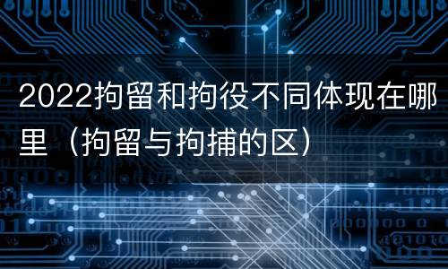 2022拘留和拘役不同体现在哪里（拘留与拘捕的区）