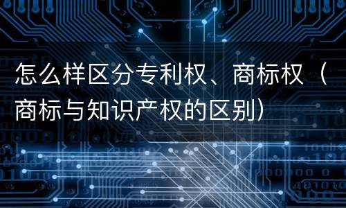 怎么样区分专利权、商标权（商标与知识产权的区别）