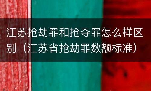 江苏抢劫罪和抢夺罪怎么样区别（江苏省抢劫罪数额标准）