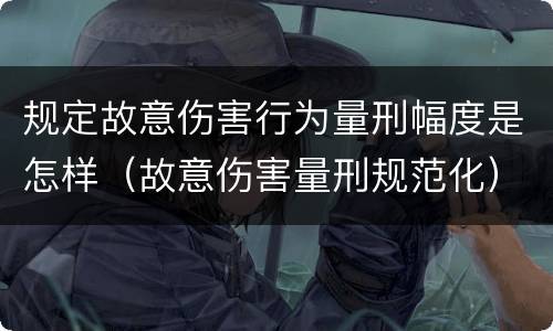 规定故意伤害行为量刑幅度是怎样（故意伤害量刑规范化）