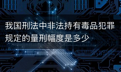 我国刑法中非法持有毒品犯罪规定的量刑幅度是多少