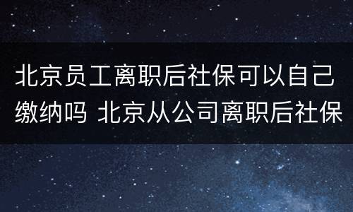 北京员工离职后社保可以自己缴纳吗 北京从公司离职后社保怎么继续交