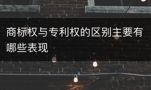 商标权与专利权的区别主要有哪些表现