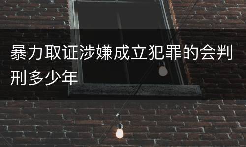 暴力取证涉嫌成立犯罪的会判刑多少年