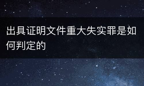 出具证明文件重大失实罪是如何判定的