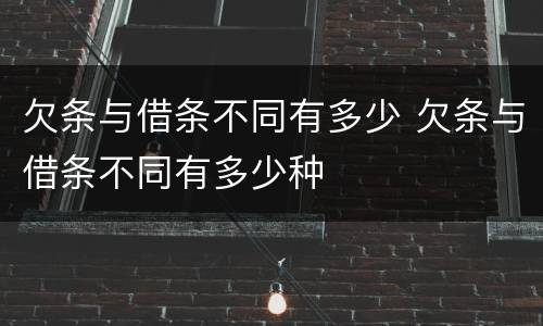 欠条与借条不同有多少 欠条与借条不同有多少种