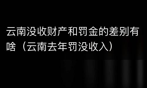 云南没收财产和罚金的差别有啥（云南去年罚没收入）