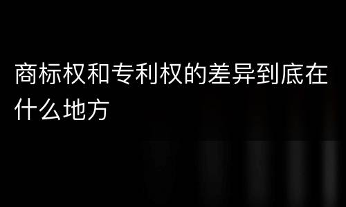 商标权和专利权的差异到底在什么地方