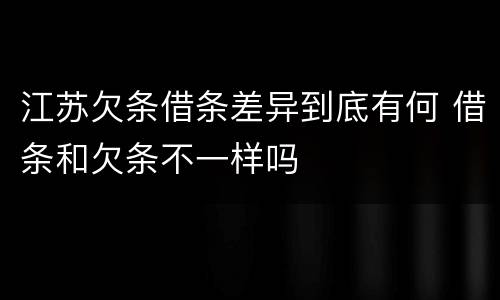 江苏欠条借条差异到底有何 借条和欠条不一样吗