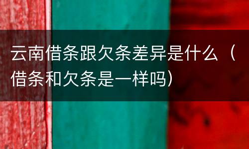 云南借条跟欠条差异是什么（借条和欠条是一样吗）
