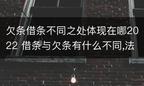 欠条借条不同之处体现在哪2022 借条与欠条有什么不同,法律上有什么见解