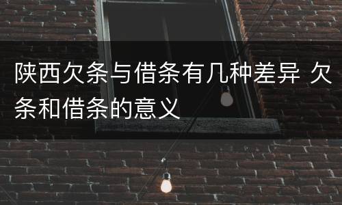 陕西欠条与借条有几种差异 欠条和借条的意义