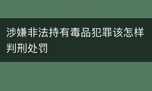 涉嫌非法持有毒品犯罪该怎样判刑处罚