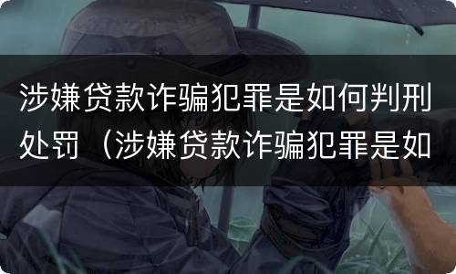 涉嫌贷款诈骗犯罪是如何判刑处罚（涉嫌贷款诈骗犯罪是如何判刑处罚的）