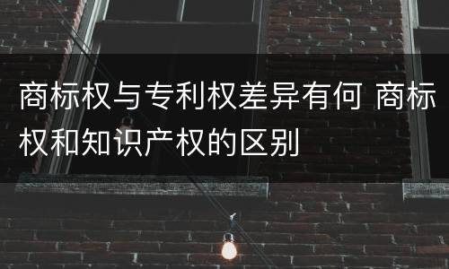 商标权与专利权差异有何 商标权和知识产权的区别
