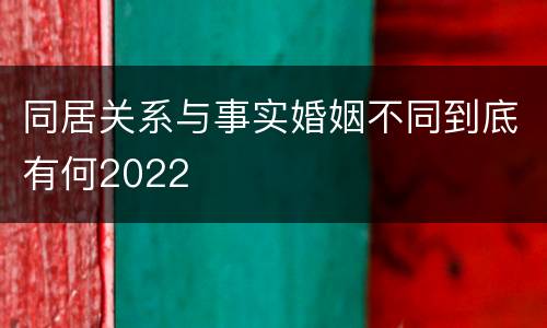 同居关系与事实婚姻不同到底有何2022