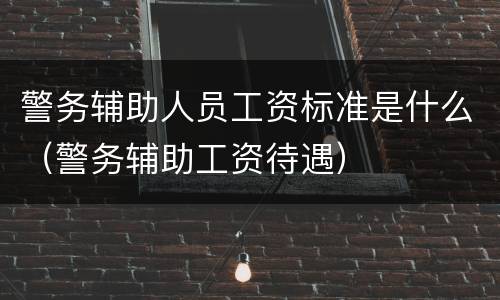 警务辅助人员工资标准是什么（警务辅助工资待遇）