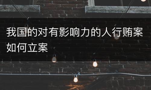 我国的对有影响力的人行贿案如何立案