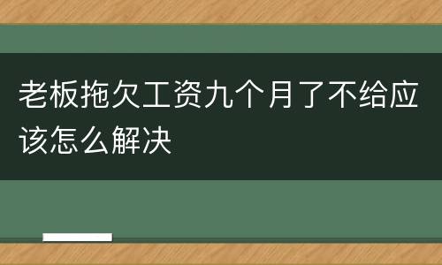 老板拖欠工资九个月了不给应该怎么解决