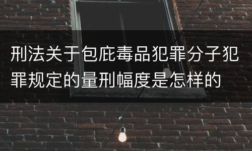 刑法关于包庇毒品犯罪分子犯罪规定的量刑幅度是怎样的