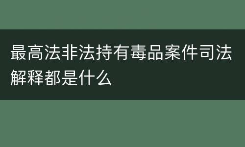 最高法非法持有毒品案件司法解释都是什么