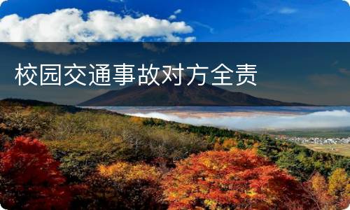 校园交通事故对方全责