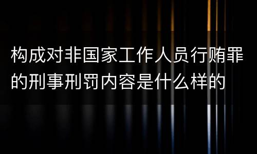 构成对非国家工作人员行贿罪的刑事刑罚内容是什么样的