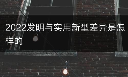 2022发明与实用新型差异是怎样的