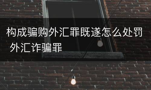 构成骗购外汇罪既遂怎么处罚 外汇诈骗罪
