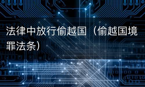 法律中放行偷越国（偷越国境罪法条）