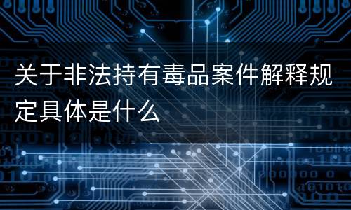 关于非法持有毒品案件解释规定具体是什么