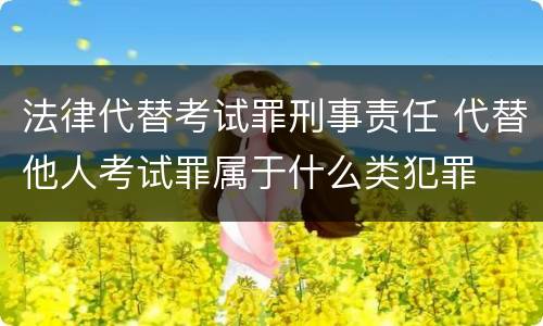 法律代替考试罪刑事责任 代替他人考试罪属于什么类犯罪