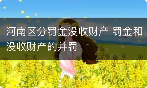 河南区分罚金没收财产 罚金和没收财产的并罚