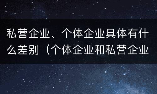 私营企业、个体企业具体有什么差别（个体企业和私营企业）