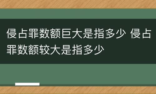 侵占罪数额巨大是指多少 侵占罪数额较大是指多少