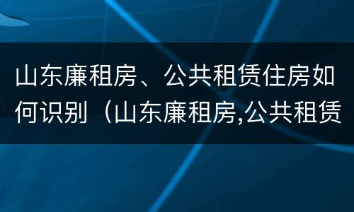 山东廉租房、公共租赁住房如何识别（山东廉租房,公共租赁住房如何识别产权）