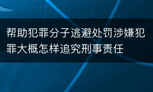 帮助犯罪分子逃避处罚涉嫌犯罪大概怎样追究刑事责任