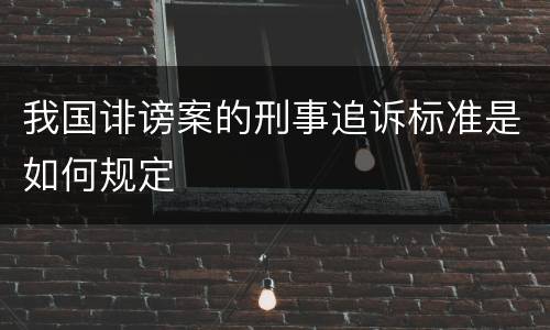 我国诽谤案的刑事追诉标准是如何规定