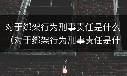对于绑架行为刑事责任是什么（对于绑架行为刑事责任是什么处罚）