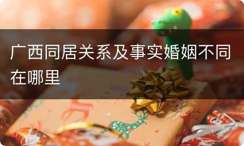 广西同居关系及事实婚姻不同在哪里