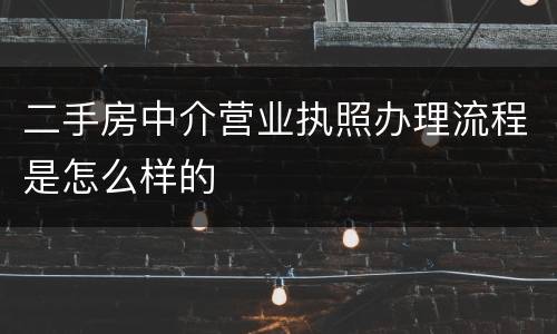 二手房中介营业执照办理流程是怎么样的