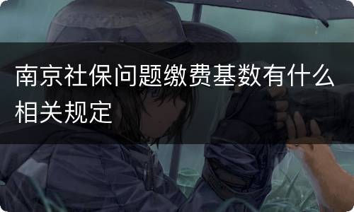 南京社保问题缴费基数有什么相关规定