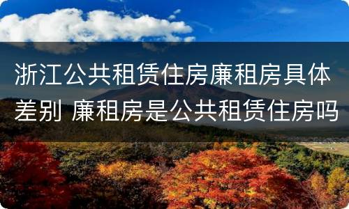 浙江公共租赁住房廉租房具体差别 廉租房是公共租赁住房吗