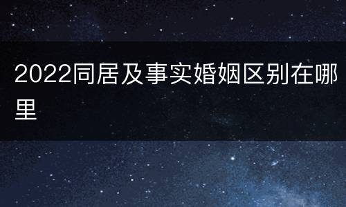 2022同居及事实婚姻区别在哪里