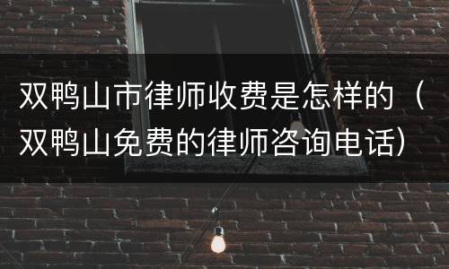 双鸭山市律师收费是怎样的（双鸭山免费的律师咨询电话）