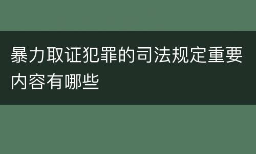 暴力取证犯罪的司法规定重要内容有哪些