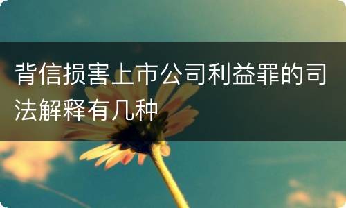 背信损害上市公司利益罪的司法解释有几种