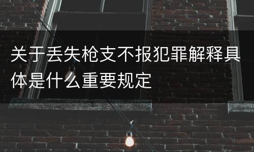 关于丢失枪支不报犯罪解释具体是什么重要规定