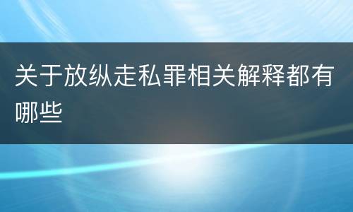 关于放纵走私罪相关解释都有哪些